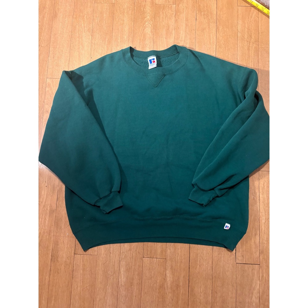 Vintage Russell Athletic Sweatshirt XXL Hunter Green USA Crewneck